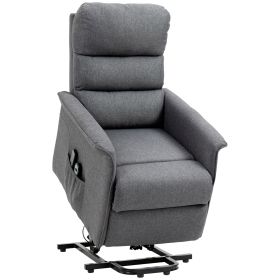 Power Lift Chair Recliner Massage Chair with 3 Vibration Modes Remote Control for Living Room Office Furniture Gray
