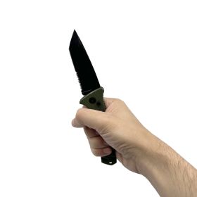 4.75" Spring Assisted Automatic Knife W/ Tanto Blade (Color: brown)